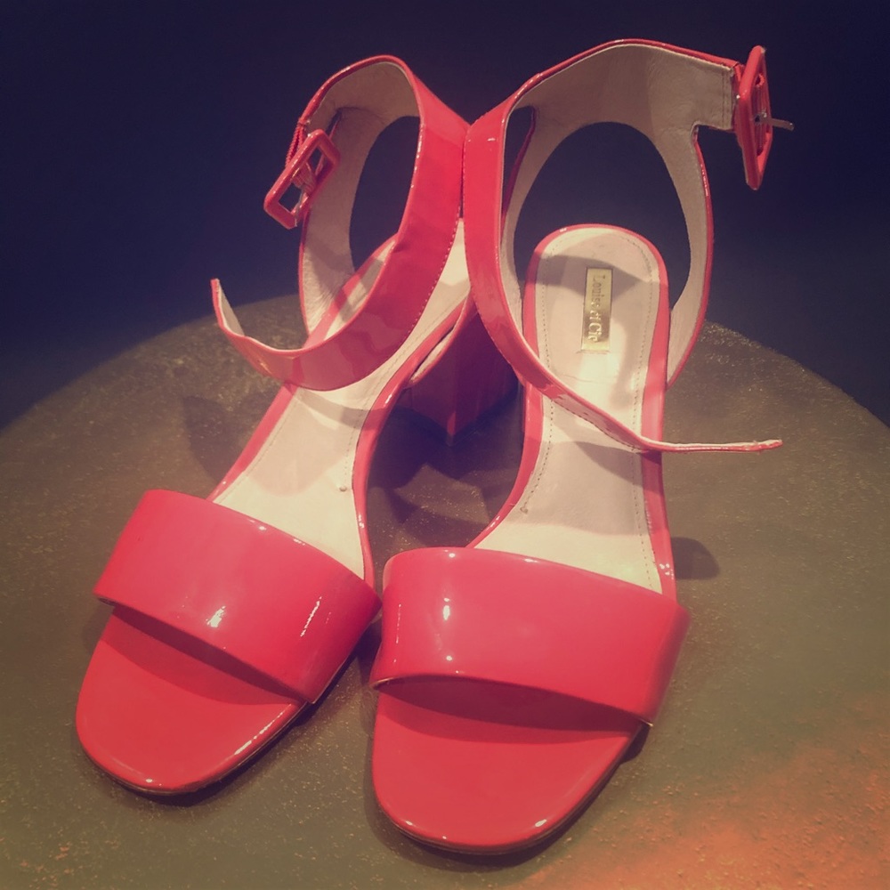 Louise et Cie Hot Pink Patent Leather Sandals